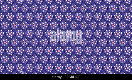 Motif de fond plat bleu à motif de cercles à pois, conception de tuile répétée vectorielle Illustration de Vecteur