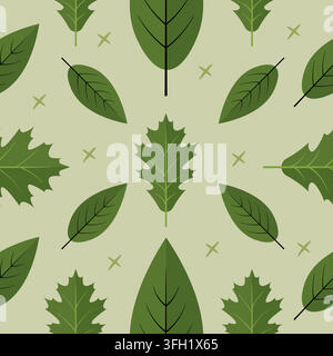 Motif sans couture avec feuilles d'automne, illustration vectorielle Illustration de Vecteur