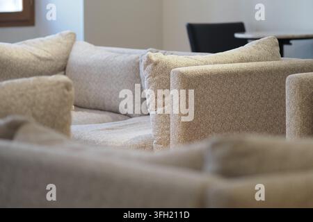 Les canapés sont disposés dans un cadre confortable pour la détente dans un salon Banque D'Images