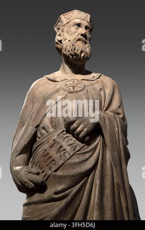 Statue du roi David, 1337-1341 par Andrea Pisano. Banque D'Images
