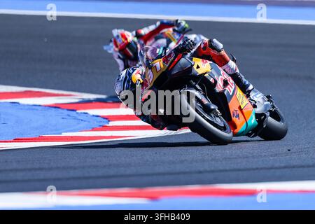 IPA88595024 - Pedro Acosta d'Espagne et Red Bull KTM Factory Racing lors de la 14e course du Grand Prix Red Bull de San Marino et de la Riviera de Rimini en MotoGP. Banque D'Images