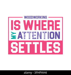 Conception vectorielle de typographie pour le travail du bois pour les amateurs et les artisans avec des lettres en gras pour des projets créatifs Illustration de Vecteur