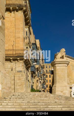 Malte - La Valette, Lion de De Vilhena Banque D'Images