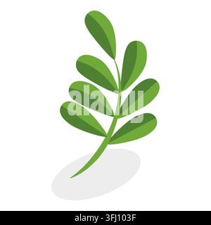 Illustration plate isométrique en 3D d'une collection de fleurs, ensemble de plantes en fleurs variées. Élément 2 Banque D'Images