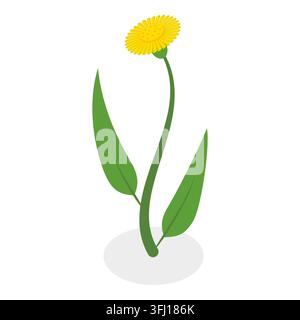 Illustration plate isométrique 3D d'une collection de fleurs, ensemble de plantes en fleurs variées. Article 5 Banque D'Images
