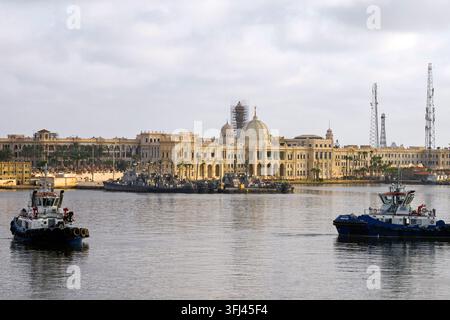Égypte - Alexandrie, le palais de Ras Al Tin au port Banque D'Images