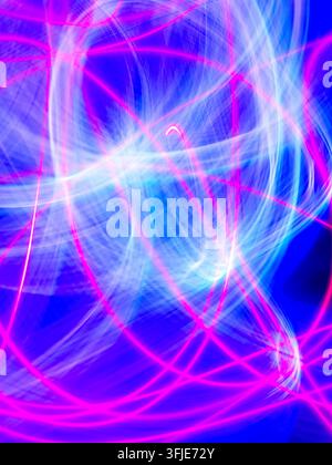 Fond abstrait avec lumière néon rose et bleue. Banque D'Images