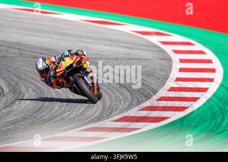 Spielberg, Autriche. 20 sept., 2026. Pedro Acosta de Red Bull KTM, espagnol, court pendant le Grand Prix de MotoGP d'Autriche au Red Bull Ring près de Spielberg, Autriche, le 20 sept. 2026. Crédits : Qian Jun/Xinhua/Alamy Live News Banque D'Images