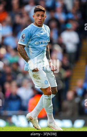 Manchester, Royaume-Uni. 20 sep., 2026. Enzo Fernández de Manchester City lors du match de Premier League Manchester City contre Sunderland à l'Etihad Stadium, Manchester, Angleterre le 20 septembre 2026 Crédit : Lee Keuneke/Every Second Media Crédit : Every Second Media/Alamy Live News Banque D'Images