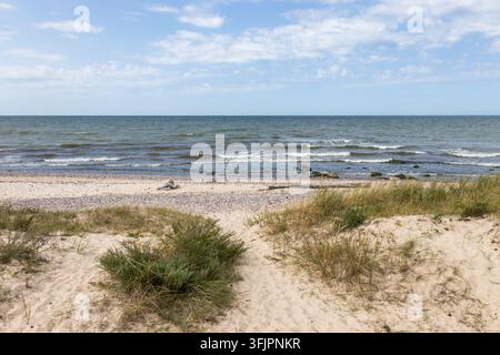 Sentier sablonneux à travers les dunes vers la mer Baltique Banque D'Images