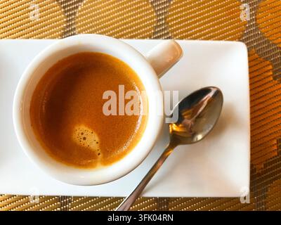 Tasse de café. Vue de dessus. Banque D'Images