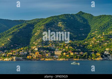 La Riviera italienne près du village de Santa Margherita, Ligurie, Italie, Europe. Banque D'Images