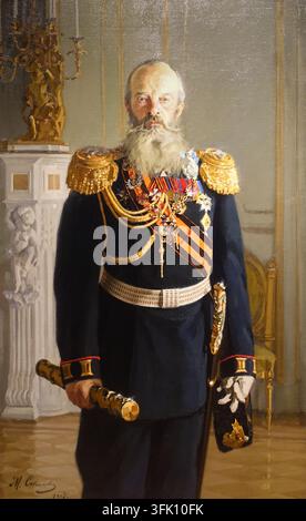 Portrait du Grand-Duc Mikhail Nikolaevich (1832-1909). 1907. Mikhail Sokolov (1875-1953). Huile sur toile. De l'Assemblée des Officiers du Régiment des Grenadiers à Cheval de la Garde Impériale. Musée Historique d'État. Banque D'Images