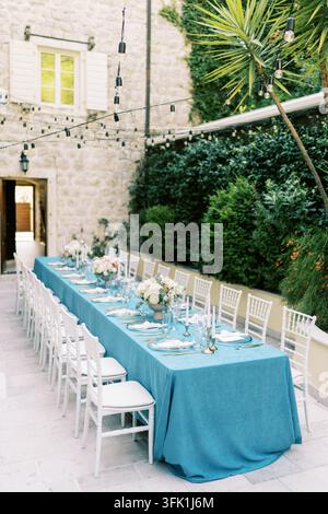 Dîner élégant de mariage à l'étranger en Europe Banque D'Images