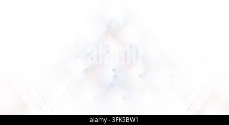Un fond abstrait propre et minimaliste présentant un motif subtil et estompé de triangles géométriques sur un dégradé doux de blanc et de gris baigné de lumière. Banque D'Images