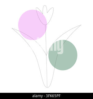 Tulipe délicate avec un fond doux en tons clairs Illustration de Vecteur