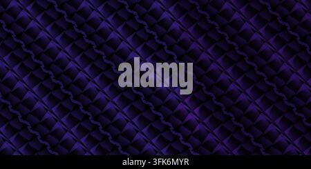 Motif géométrique diagonal violet foncé abstrait sans couture avec un éclairage sophistiqué et une finition texturée. Banque D'Images