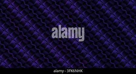 Formes géométriques abstraites répétées en violet foncé et clair avec un motif de conception diagonal. Banque D'Images