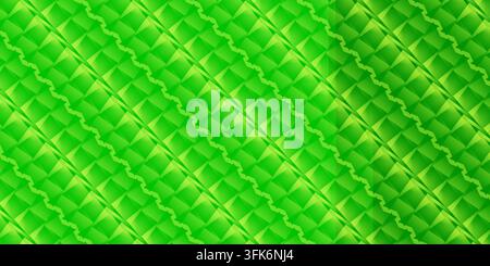 Motifs abstraits géométriques vert vif se répétant avec des formes diagonales et un aspect texturé élégant. Banque D'Images