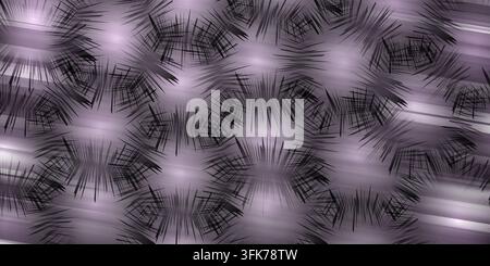 Fond abstrait avec motifs géométriques en éclosion d'étoiles et éclairage dégradé violet doux Banque D'Images