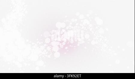 Motif abstrait de vagues blanches décoré de taches rose clair douces, créant une atmosphère douce et rêveuse sur un fond texturé. Banque D'Images