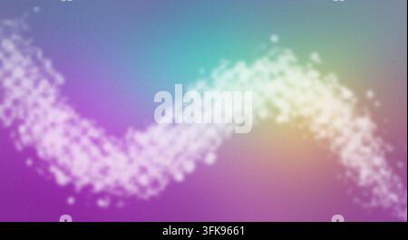 Fond abstrait granuleux en forme de vague avec des dégradés de couleurs vibrants et une texture ponctuée blanche lumineuse. Banque D'Images