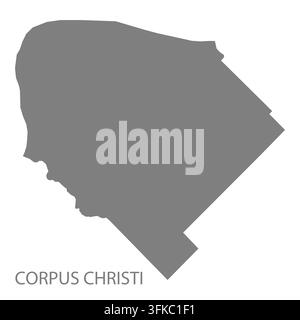 Carte vectorielle plate moderne de Corpus Christi, Misiones, Argentine. Silhouette détaillée des limites de la zone gouvernementale locale en gris sur fond blanc. Illustration de Vecteur