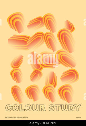Motif géométrique abstrait mettant en avant des formes chaudes superposées pour un branding artistique et un projet de design graphique moderne Illustration de Vecteur