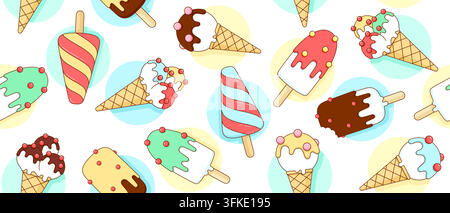 Cuillère à glace, motif sans couture Illustration de Vecteur