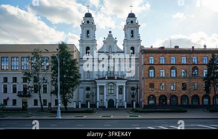 La principale église catholique du Très Saint Nom de Marie à Minsk en Biélorussie. Banque D'Images
