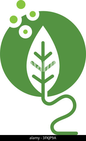 modèle de conception de concept de feuille de vecteur d'oxygène web Illustration de Vecteur