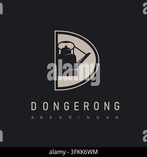 Icône et vecteur d'angkringan. L'angkringan est un vendeur de nourriture typique à Yogyakarta, Java, Indonésie Illustration de Vecteur