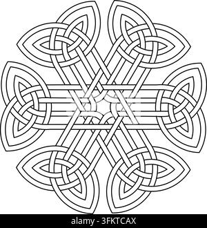 Illustration vectorielle d'ornement géométrique mandala à nœud celtique Illustration de Vecteur