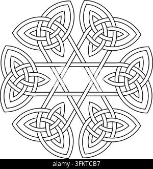 Illustration vectorielle d'ornement géométrique mandala à nœud celtique Illustration de Vecteur