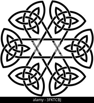Illustration vectorielle d'ornement géométrique mandala à nœud celtique Illustration de Vecteur