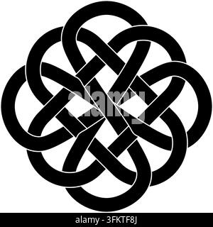 nœud celtique trinité cœur amour infini vecteur sur fond blanc pour tatouage symbole religion. illustration vectorielle Illustration de Vecteur