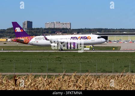 25 septembre 2026, xsvx, Voyage, Vacances, Économie, emwir, SU BUT, Airbus A320 251N A320neo, Année de fabrication 2022, Air Cairo, Égypte, Code hexadécimal 01023C, MSN 11205, Caractéristique notable : affiche occasionnellement un autocollant Misr Life Insurance en 2023 et un autocollant 20 ans à partir de novembre 2023, Stuttgart Banque D'Images