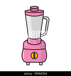 Illustration vectorielle d'un symbole de mixeur représentant un mixeur de cuisine moderne avec un récipient en verre transparent et des lames tranchantes en acier inoxydable Illustration de Vecteur