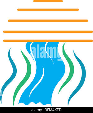 Modèle de conception conceptuelle d'illustration vectorielle d'icône de cascade pour le Web Illustration de Vecteur