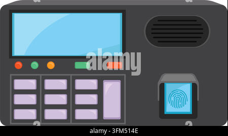 Machine de pointage à empreinte digitale élément de conception vectoriel cartoon template web Illustration de Vecteur