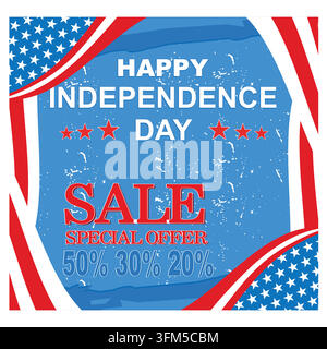 Design de lettrage dessiné à la main pour le Memorial Day joyeux. Modèle de bannière pour les soldes du Memorial Day. Illustration moderne vectorielle plate Illustration de Vecteur