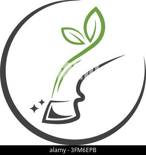 Modèle de conception d'icône de logo pour le soin des sabots de vache ou le service de ferrage des chevaux Illustration de Vecteur