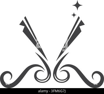 Modèle de conception de concept vectoriel d'icône de logo de coupe de cheveux tuxedo Illustration de Vecteur