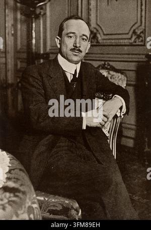 Une photographie d'Edvard Beneš (1884–1948), le deuxième président de Tchécoslovaquie, qui a dirigé le gouvernement en exil pendant la Seconde Guerre mondiale avant de retourner à son poste à Prague après la libération du pays. À son retour à Prague en 1945, il a tenté de rétablir la règle démocratique mais a finalement démissionné en juin 1948 suite à un coup d'État communiste mené par Klement Gottwald. Vers 1945. Banque D'Images