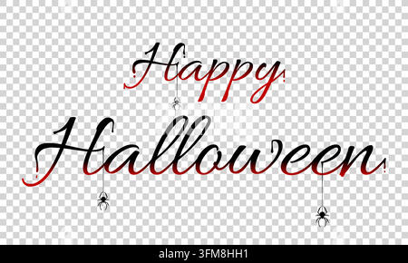 Joyeux Halloween avec une araignée sur fond blanc png. Conception graphique. Illustration de Vecteur