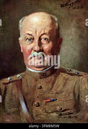 Une peinture à l'huile représentant le général Hunter Liggett (1857–1935), officier de l'armée américaine et diplômé de l'Académie militaire des États-Unis à West Point en 1879. Pendant la Première Guerre mondiale, Liggett a commandé la Première Armée, succédant au général John J. Pershing en octobre 1918 et dirigeant les forces américaines pendant les étapes finales de l'offensive de la Meuse-Argonne. Le portrait a été réalisé par l'artiste de guerre français Joseph-Félix Bouchor (1853–1937). 1918. Banque D'Images