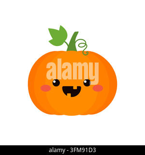 Personnage de dessin animé drôle de citrouille d'Halloween Illustration de Vecteur