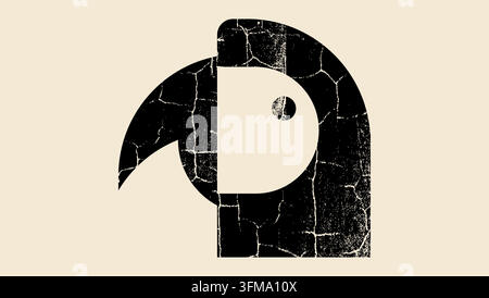 Symbole de perroquet, silhouette vectorielle isolée noire Illustration de Vecteur