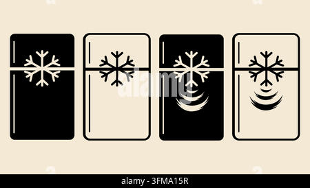 Symbole de réfrigérateur intelligent, vecteur noir sur fond isolé Illustration de Vecteur