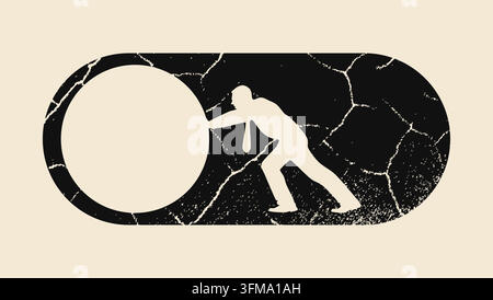bouton d'allumage, silhouette vectorielle noire Illustration de Vecteur